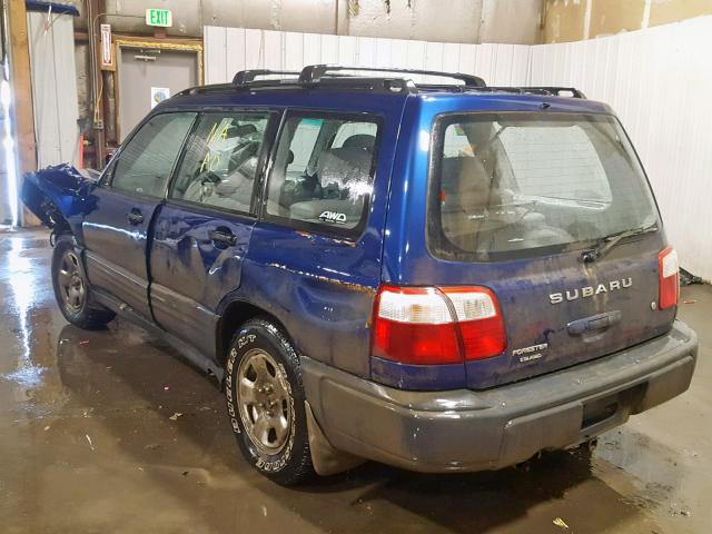 JF1SF63542H745118 - 2002 SUBARU FORESTER L BLUE photo 3