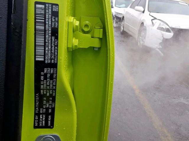 ZACCJBAB4JPH19480 - 2018 JEEP RENEGADE S მწვანე ფოტო 10