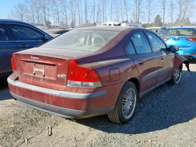 YV1RS61R522163147 - 2002 VOLVO S60 RED photo 4