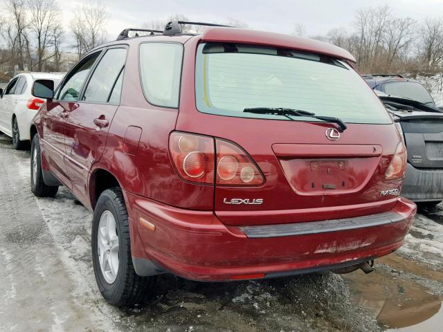 JT6HF10U3X0086867 - 1999 LEXUS RX 300 RED photo 3