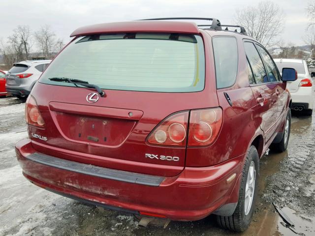 JT6HF10U3X0086867 - 1999 LEXUS RX 300 RED photo 4