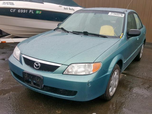 JM1BJ225721580189 - 2002 MAZDA PROTEGE DX TEAL photo 2