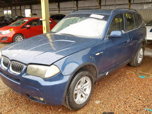 WBXPA93486WG83592 - 2006 BMW X3 3.0I BLUE photo 2