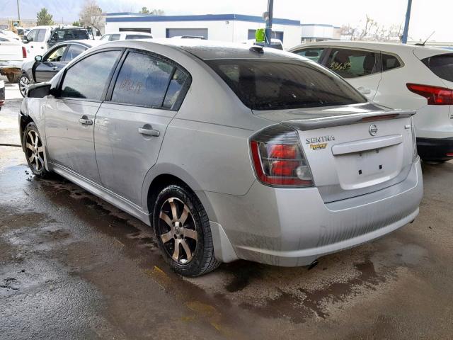 3N1AB6AP3BL730314 - 2011 NISSAN SENTRA 2.0 SILVER photo 3