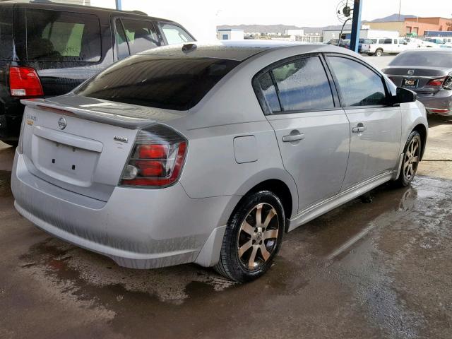 3N1AB6AP3BL730314 - 2011 NISSAN SENTRA 2.0 SILVER photo 4