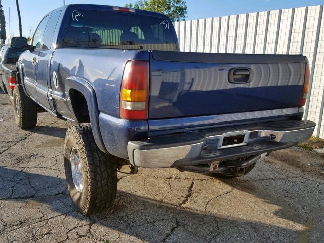 2GTEK19T221299629 - 2002 GMC NEW SIERRA BLUE photo 3