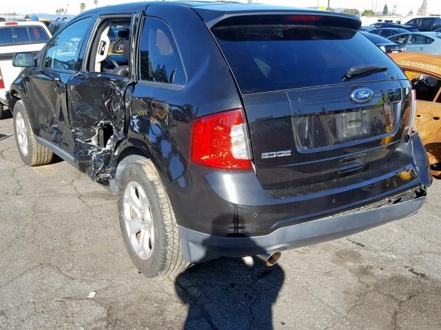 2FMDK3JC2DBC17586 - 2013 FORD EDGE SEL BLACK photo 3