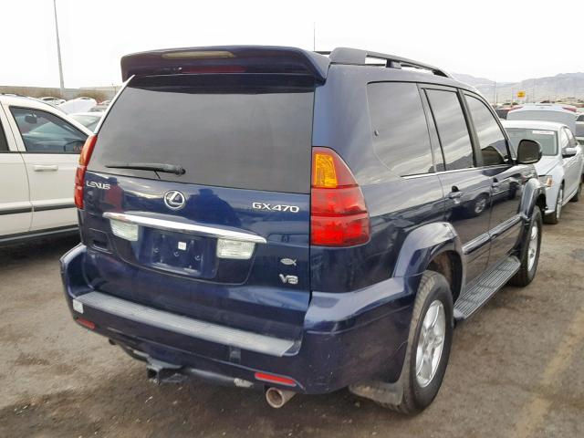 JTJBT20X260108537 - 2006 LEXUS GX 470 BLUE photo 4