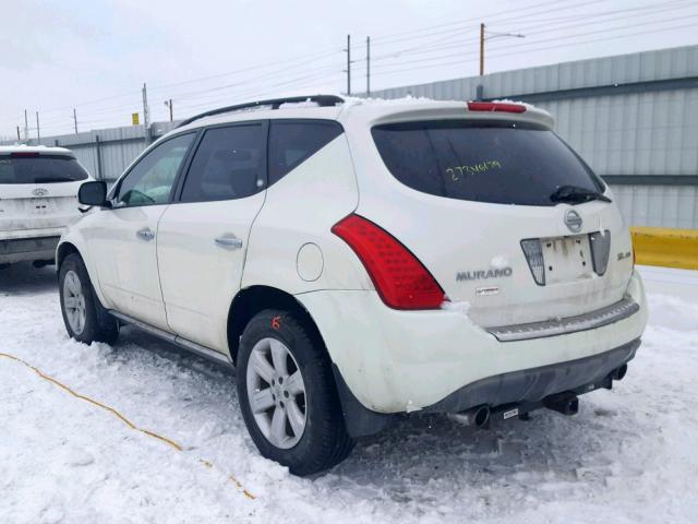 JN8AZ08WX7W661906 - 2007 NISSAN MURANO SL WHITE photo 3