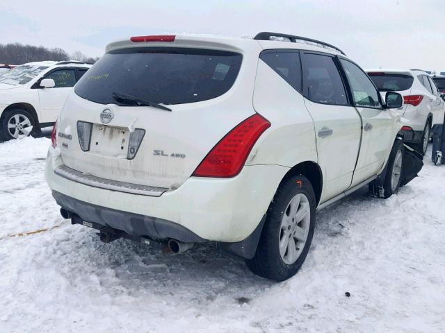 JN8AZ08WX7W661906 - 2007 NISSAN MURANO SL WHITE photo 4