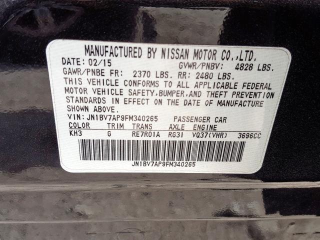 JN1BV7AP9FM340265 - 2015 INFINITI Q50 BASE  photo 10