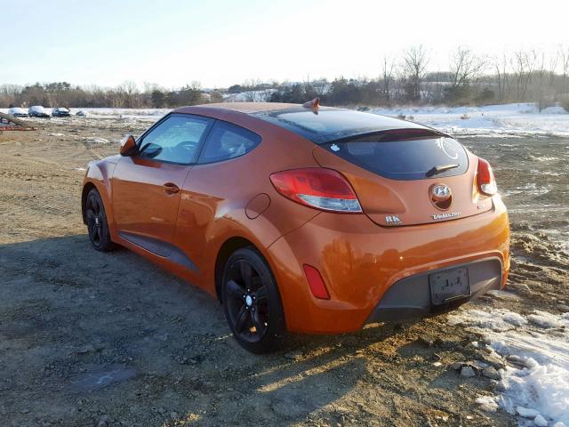 KMHTC6AD6CU027821 - 2012 HYUNDAI VELOSTER B ORANGE photo 3