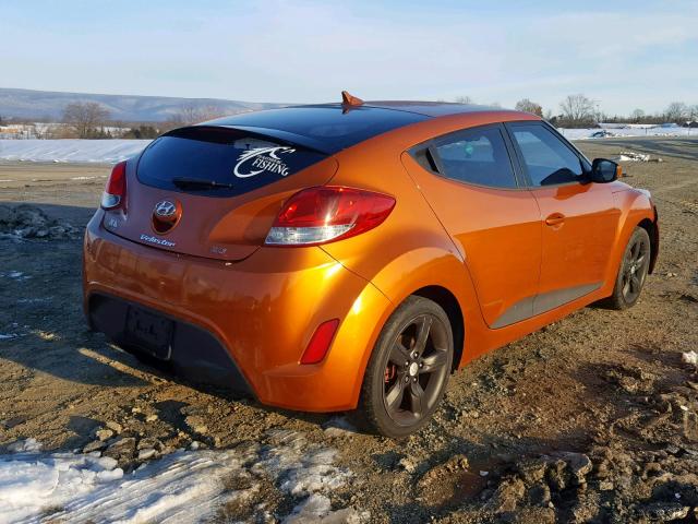 KMHTC6AD6CU027821 - 2012 HYUNDAI VELOSTER B ORANGE photo 4