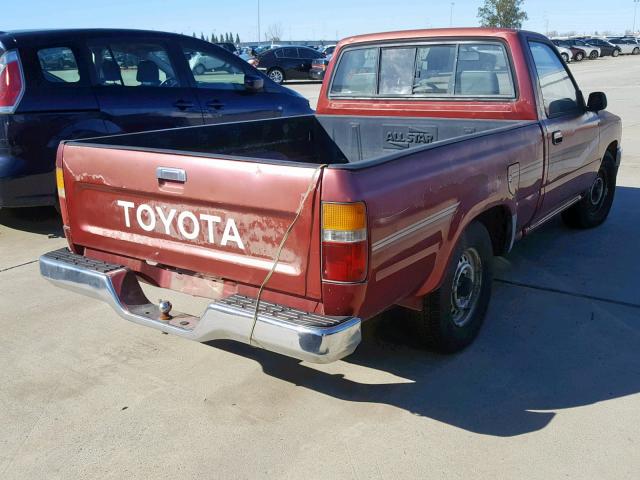 JT4RN81P1L5051808 - 1990 TOYOTA PICKUP 1/2 BURGUNDY photo 4