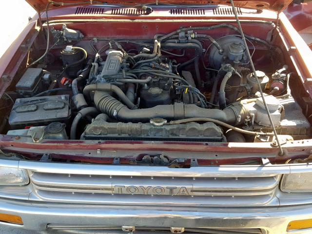 JT4RN81P1L5051808 - 1990 TOYOTA PICKUP 1/2 BURGUNDY photo 7