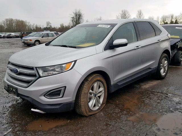 2FMPK4J8XHBC45785 - 2017 FORD EDGE SEL SILVER photo 2