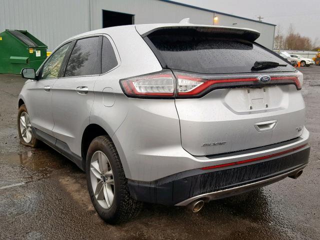 2FMPK4J8XHBC45785 - 2017 FORD EDGE SEL SILVER photo 3