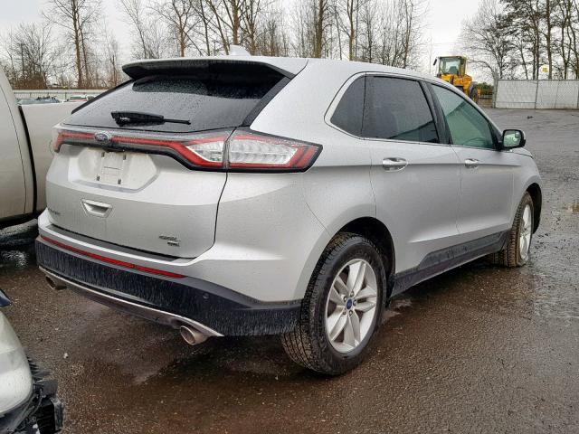 2FMPK4J8XHBC45785 - 2017 FORD EDGE SEL SILVER photo 4