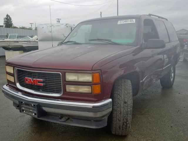 1GKEK13K9SJ753627 - 1995 GMC YUKON BURGUNDY photo 2