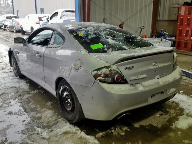 KMHHM66D48U265928 - 2008 HYUNDAI TIBURON GS SILVER photo 3