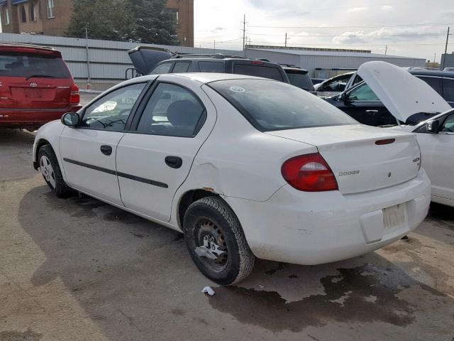 1B3ES26C53D245386 - 2003 DODGE NEON SE WHITE photo 3