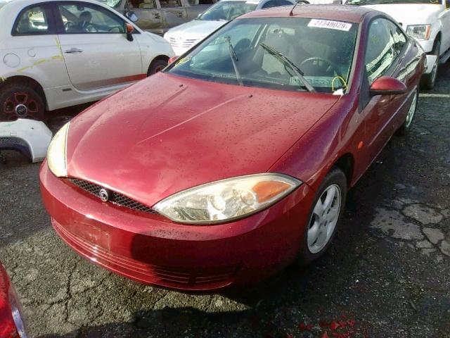 1ZWFT61LX25614050 - 2002 MERCURY COUGAR V6 RED photo 2