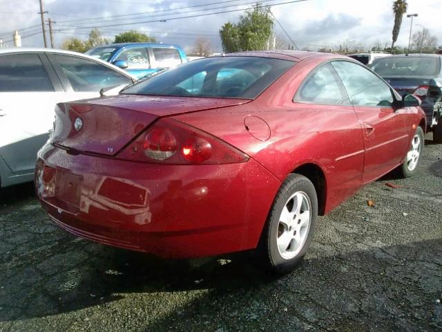 1ZWFT61LX25614050 - 2002 MERCURY COUGAR V6 RED photo 4