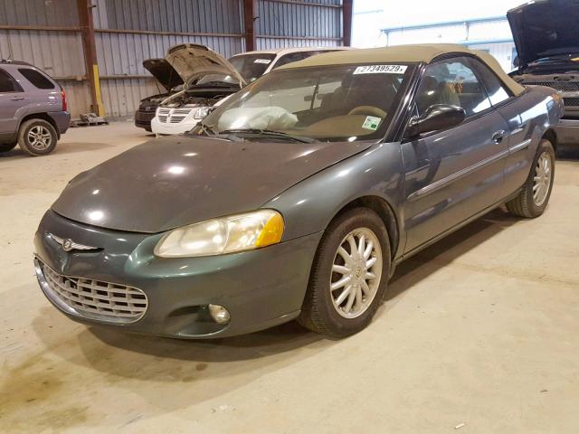 1C3EL55R32N301762 - 2002 CHRYSLER SEBRING LX GREEN photo 2