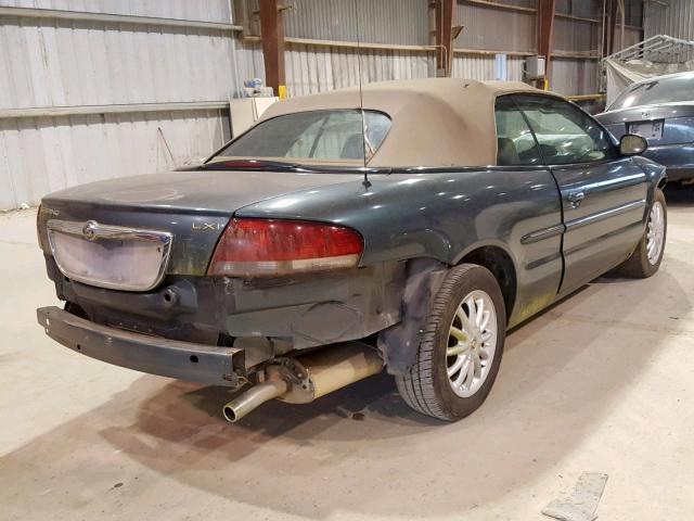 1C3EL55R32N301762 - 2002 CHRYSLER SEBRING LX GREEN photo 4