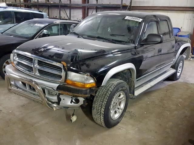 1D7HG48N04S534461 - 2004 DODGE DAKOTA QUA BLACK photo 2