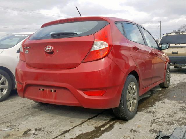 KMHCT5AEXFU225373 - 2015 HYUNDAI ACCENT GS RED photo 4