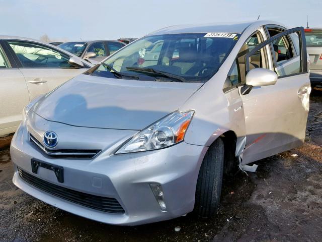 JTDZN3EU3E3294375 - 2014 TOYOTA PRIUS V SILVER photo 2