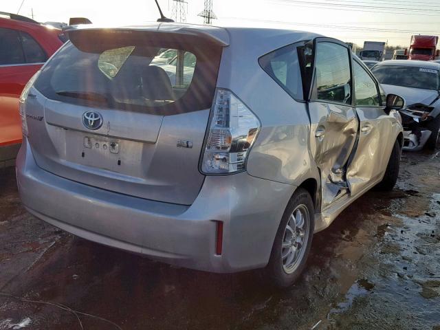 JTDZN3EU3E3294375 - 2014 TOYOTA PRIUS V SILVER photo 4