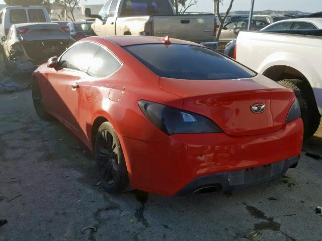 KMHHU6KH8AU035050 - 2010 HYUNDAI GENESIS CO RED photo 3