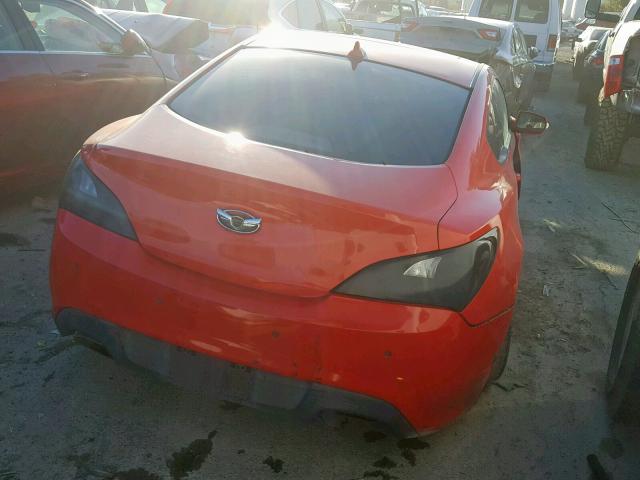 KMHHU6KH8AU035050 - 2010 HYUNDAI GENESIS CO RED photo 4