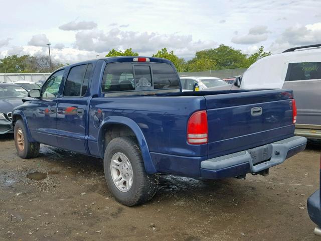 1B7HL38N62S589719 - 2002 DODGE DAKOTA QUA BLUE photo 1