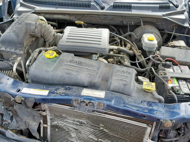 1B7HL38N62S589719 - 2002 DODGE DAKOTA QUA BLUE photo 7