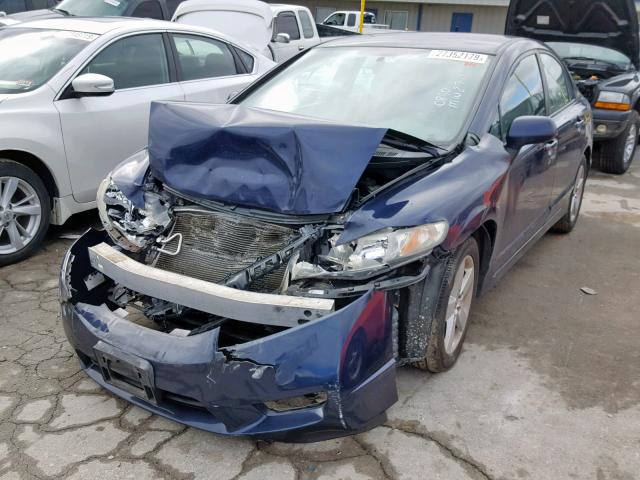 19XFA16619E010890 - 2009 HONDA CIVIC BLUE photo 2