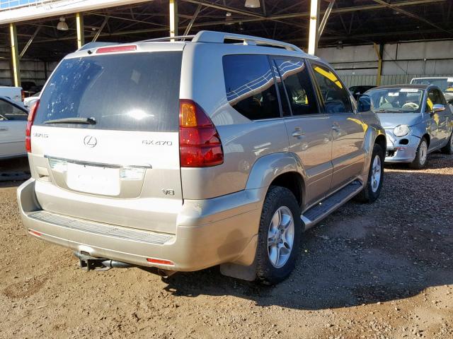 JTJBT20X540030655 - 2004 LEXUS GX 470 SILVER photo 4