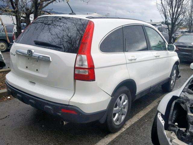 5J6RE38758L007834 - 2008 HONDA CR-V EXL WHITE photo 4