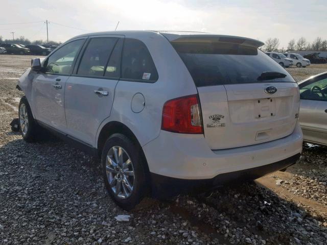 2FMDK4JC0BBA53435 - 2011 FORD EDGE SEL WHITE photo 3