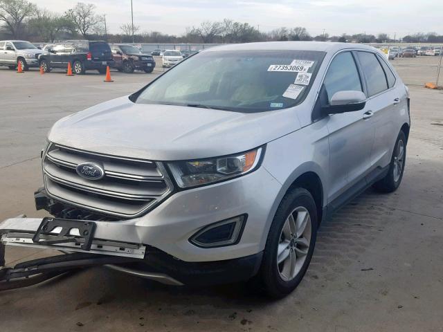 2FMTK3J9XFBB17058 - 2015 FORD EDGE SEL SILVER photo 2