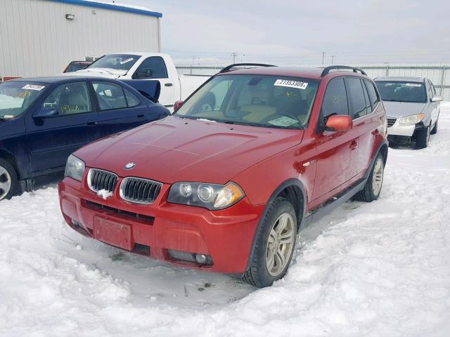 WBXPA934X6WG89765 - 2006 BMW X3 3.0I RED photo 2