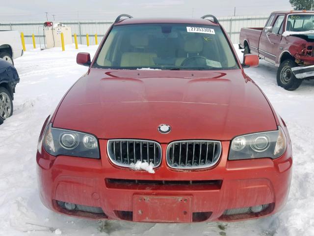 WBXPA934X6WG89765 - 2006 BMW X3 3.0I RED photo 9