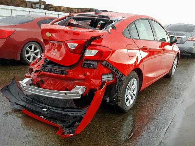 1G1BJ5SM9K7102838 - 2019 CHEVROLET CRUZE RED photo 4