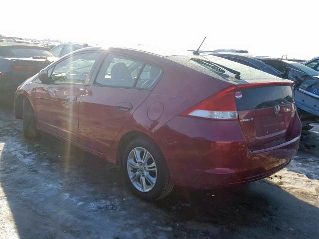 JHMZE2H73AS026389 - 2010 HONDA INSIGHT EX RED photo 3