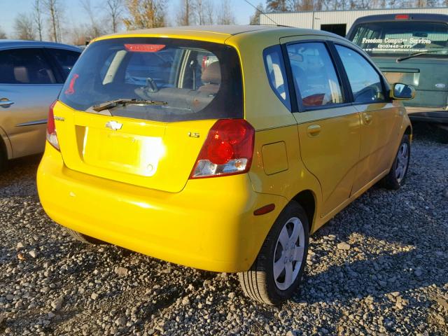 KL1TD66637B748375 - 2007 CHEVROLET AVEO BASE Сары фото 4