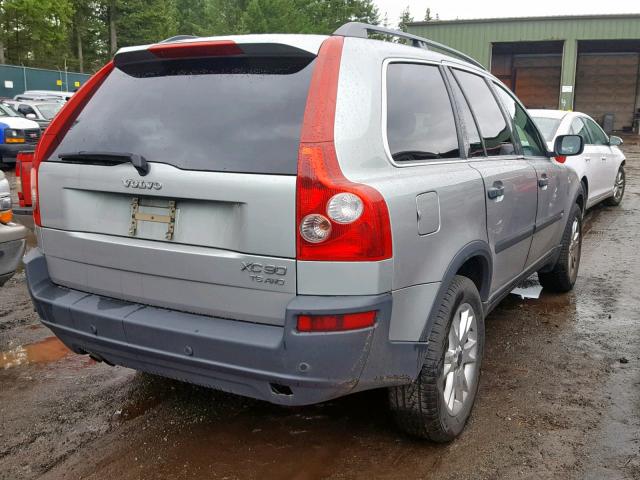 YV1CZ91H241097563 - 2004 VOLVO XC90 T6 SILVER photo 4