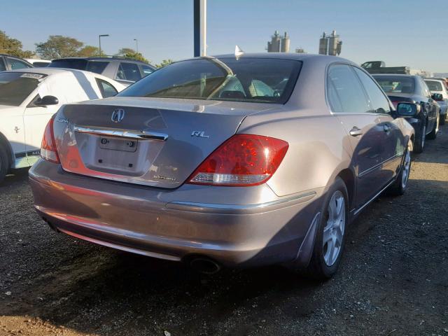 JH4KB165X5C010356 - 2005 ACURA RL GRAY photo 4