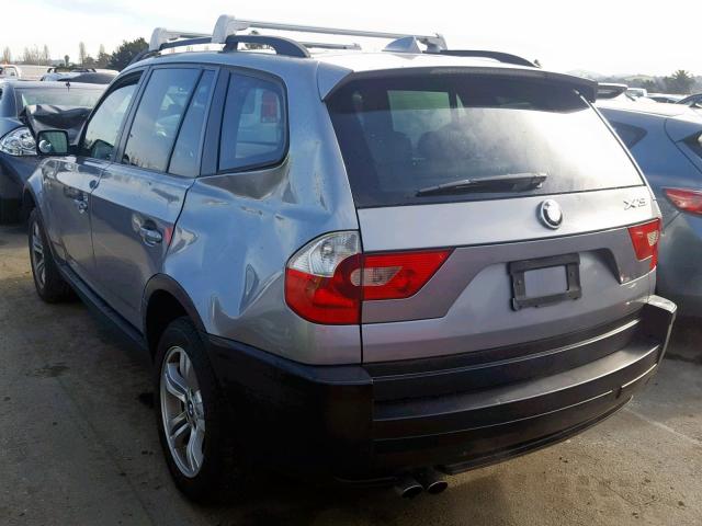 WBXPA93415WD08321 - 2005 BMW X3 3.0I GRAY photo 3